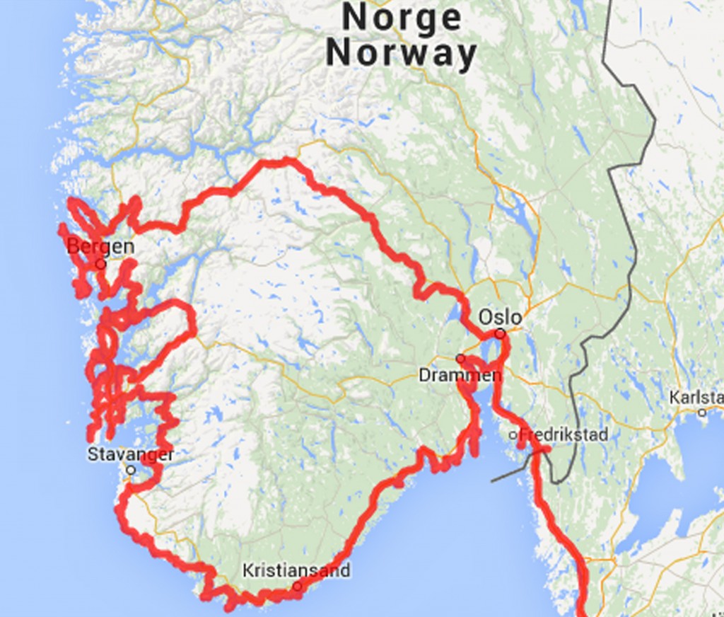Norwegen-Route gesamt